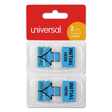Universal® Deluxe Message Arrow Flags, "intital Here", Blue, 100-pack freeshipping - TVN Wholesale